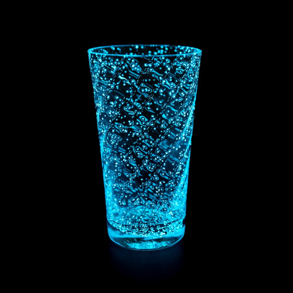 Fluorescenční svítící sklenice  MODRÁ - obrázek