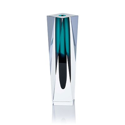 Skleněná broušená váza - Emerald Elegance - obrázek