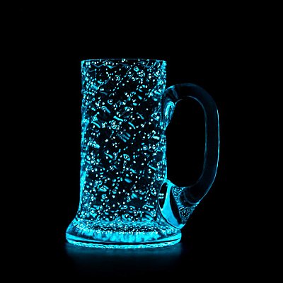 Fluorescenční - svítící sklenice - MODRÁ - obrázek
